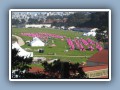 Crossed under the Golden Gate Bridge and now looking down at camp at Crissy Field in the Presidio