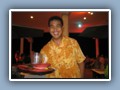Our happy waiter at the Welcome Party