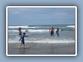The next day we went to the nearby Oceanside Beach up by the pier. This is the first time the kids have actually been in an ocean.