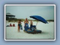 Visiting one of the state beaches near Panama City with Bruces cousin Sharon.