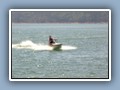 Even Carolyn got on the waverunner once (she learned before not to ride double with Bruce)